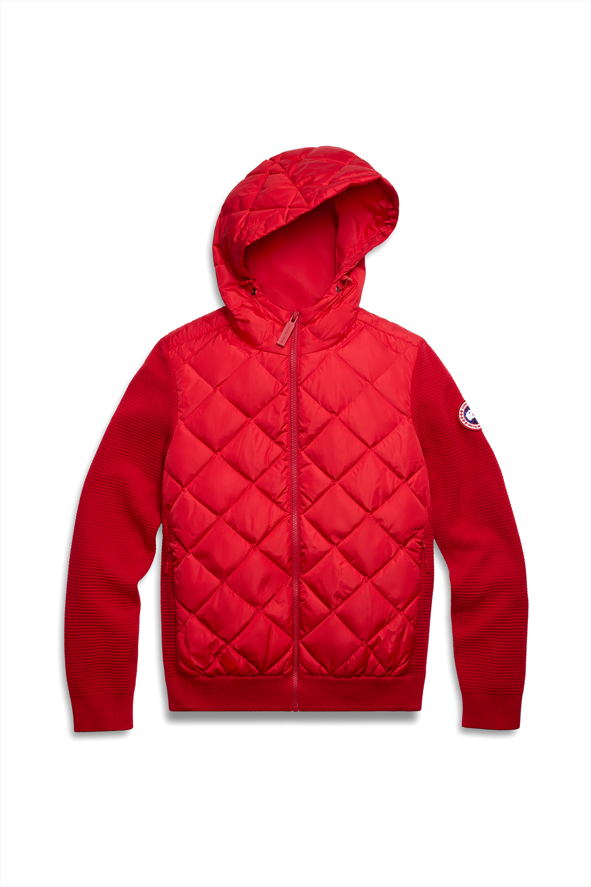 HyBridge® Quilted Knit Hoodie - Carmine Red 9839 - off_flat_lay_01