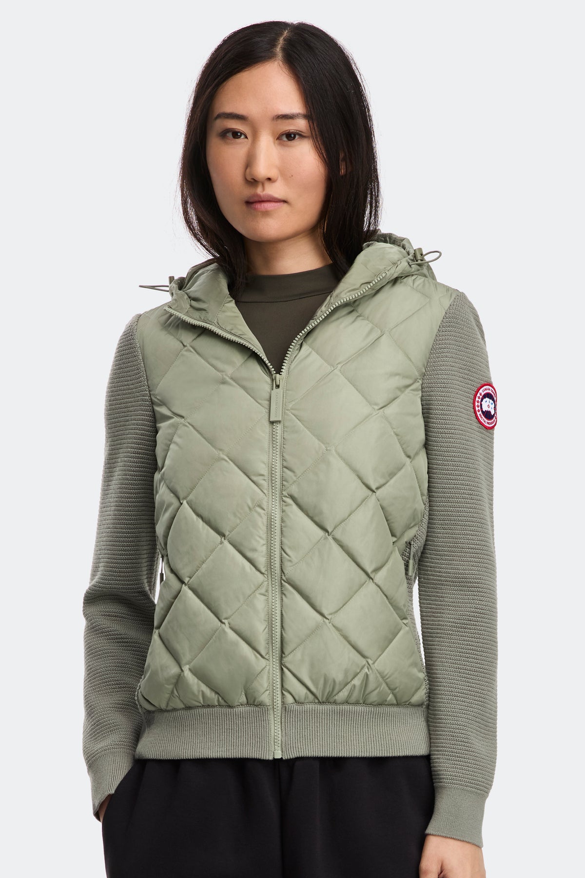 HyBridge® Quilted Knit Hoodie - Sagebrush 9852 - on_front_closed_01