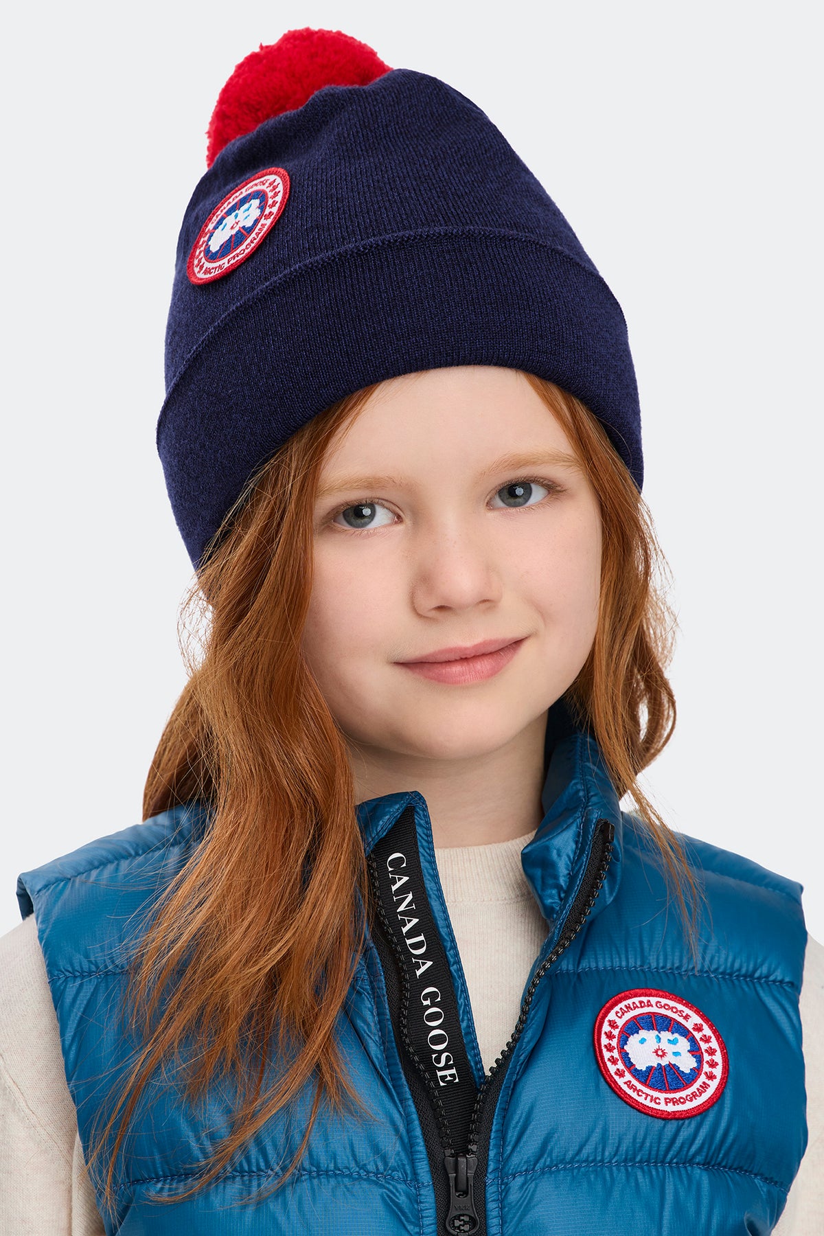 Kids Merino Pom Toque - Navy Heather 151 - on_front_01