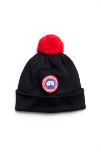 Kids Merino Pom Toque - Black 9061 - off_flat_lay_01