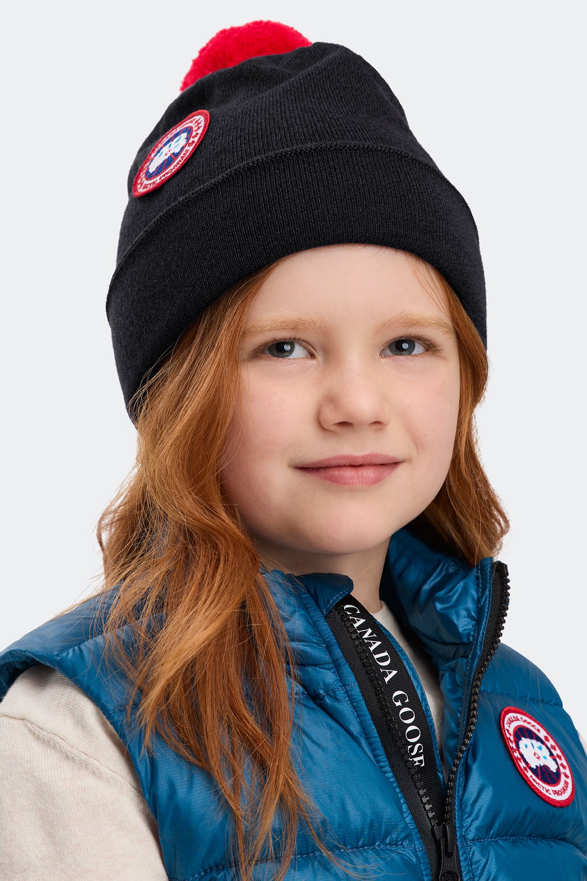 Kids Merino Pom Toque - Black 9061 - on_front_01