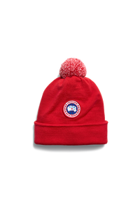 Kids Merino Pom Toque - Carmine Red 9839 - off_flat_lay_01