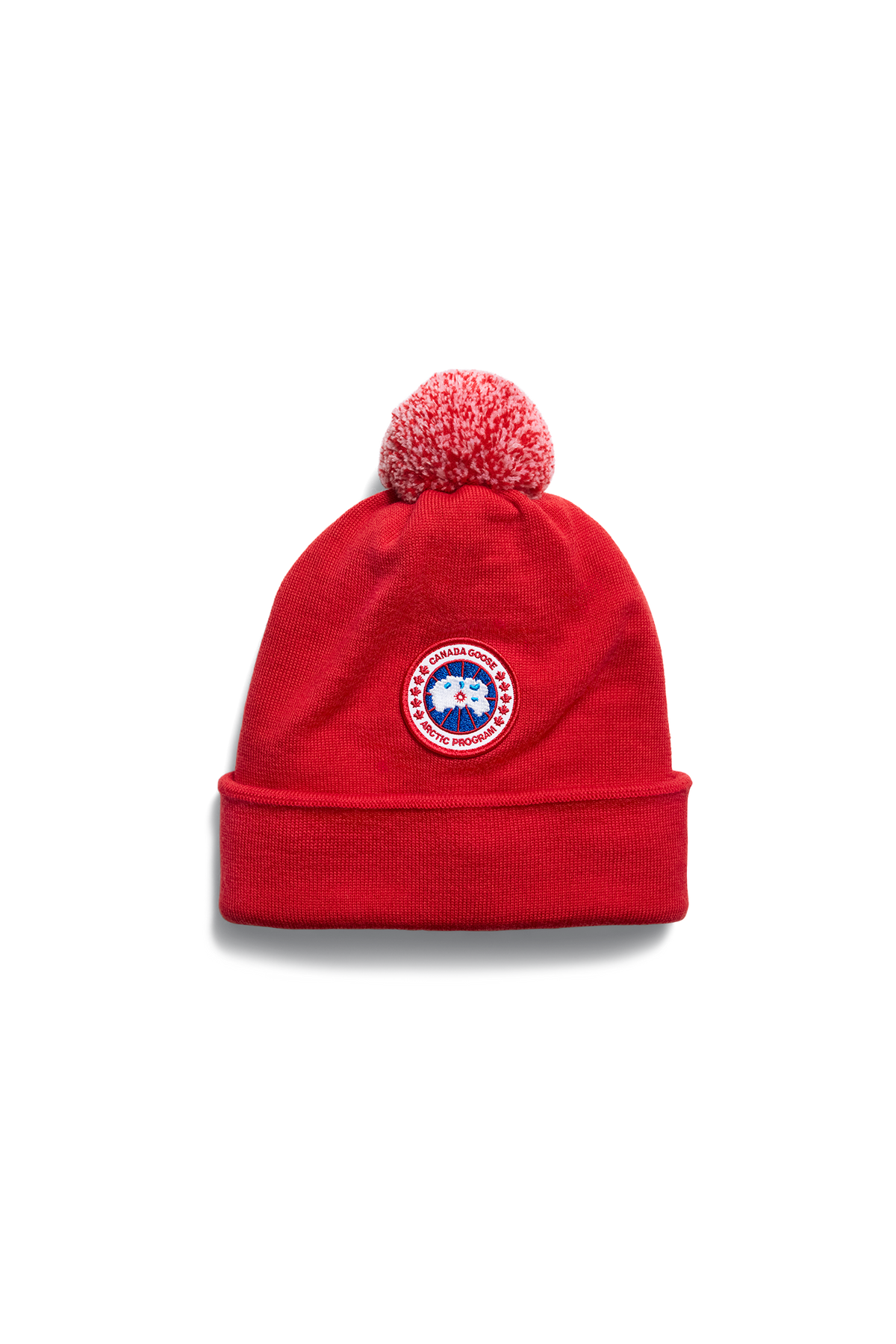 Kids Merino Pom Toque - Carmine Red 9839 - off_flat_lay_01