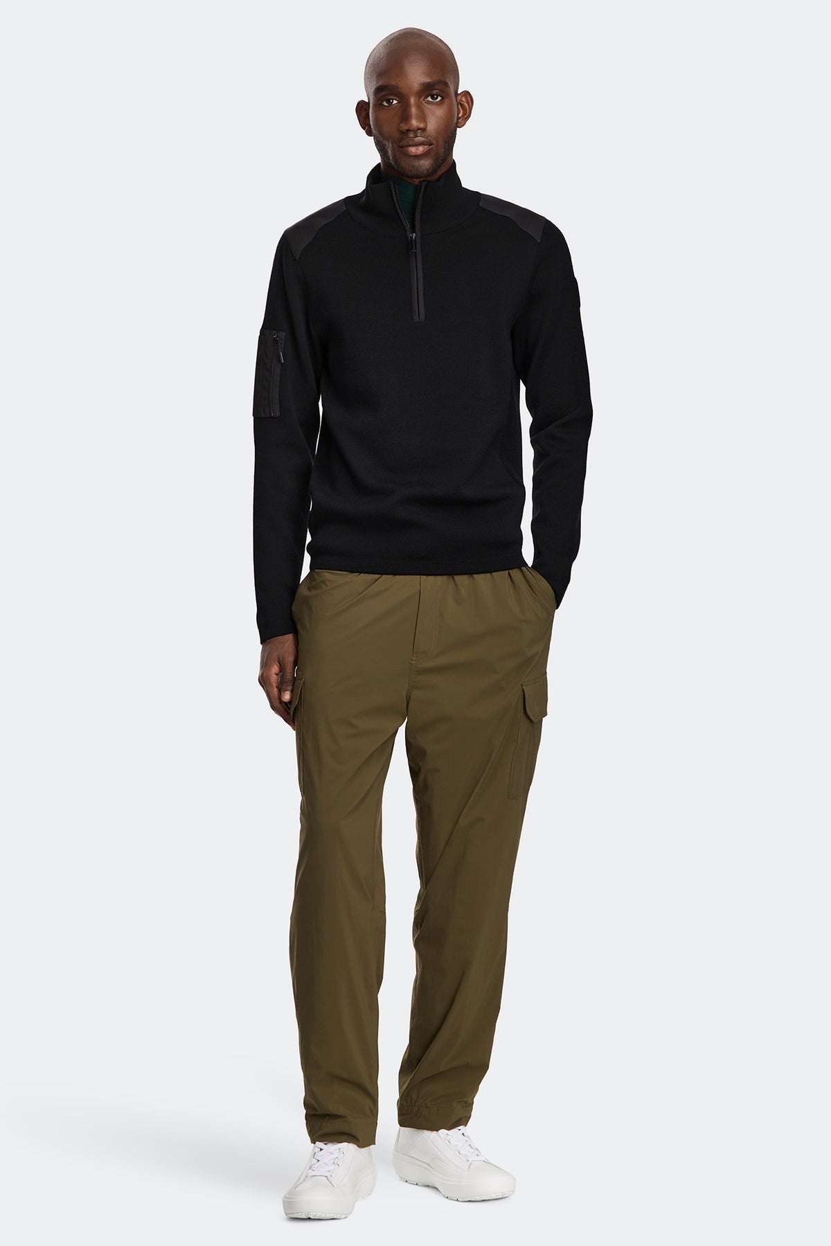 Stormont Quarter Zip Sweater Black Disc - Black 61 - on_full_body_01