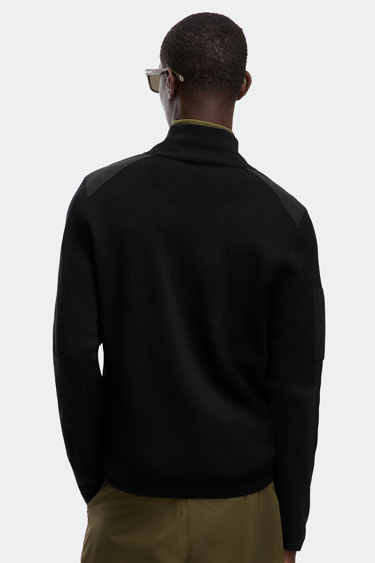 Stormont Quarter Zip Sweater - Black 61 - on_back_01