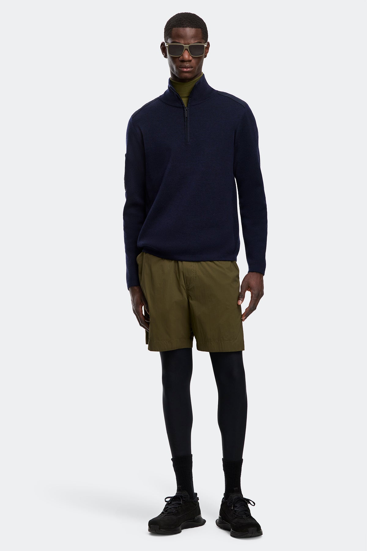 Stormont Quarter Zip Sweater - Navy 67 - on_full_body_01