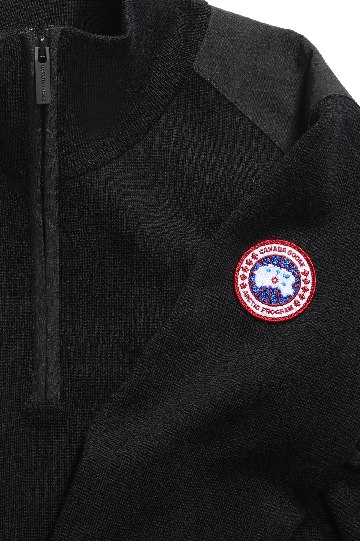 Stormont Quarter Zip Sweater - Black 9061 - off_detail_01