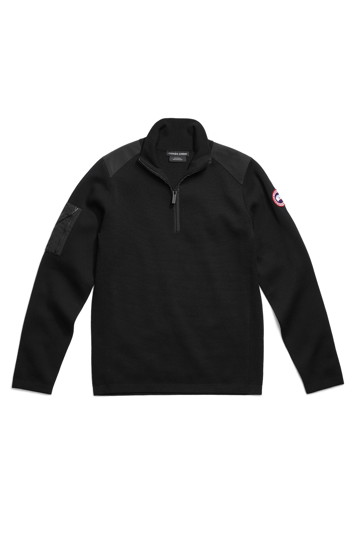 Stormont Quarter Zip Sweater - Black 9061 - off_flat_lay_01