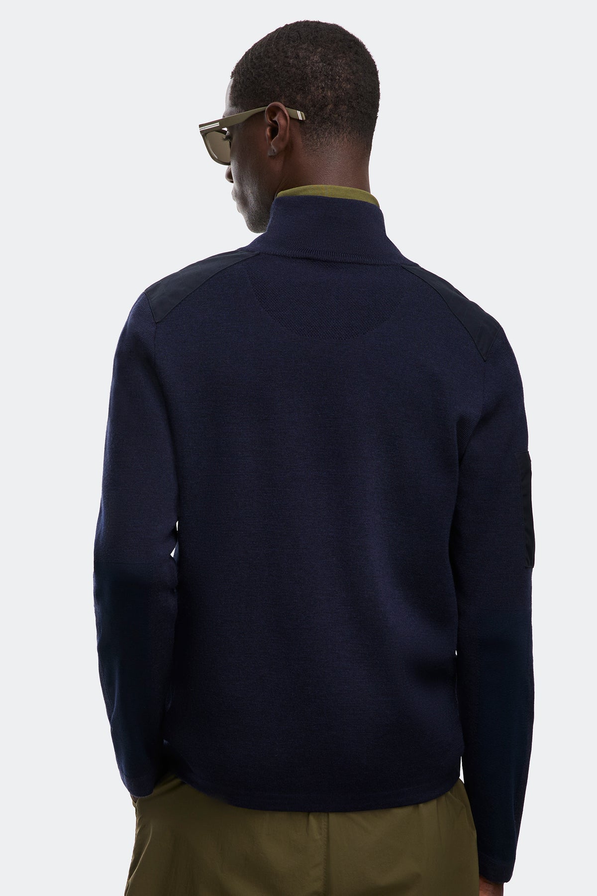 Stormont Quarter Zip Sweater - Navy 9067 - on_back_01
