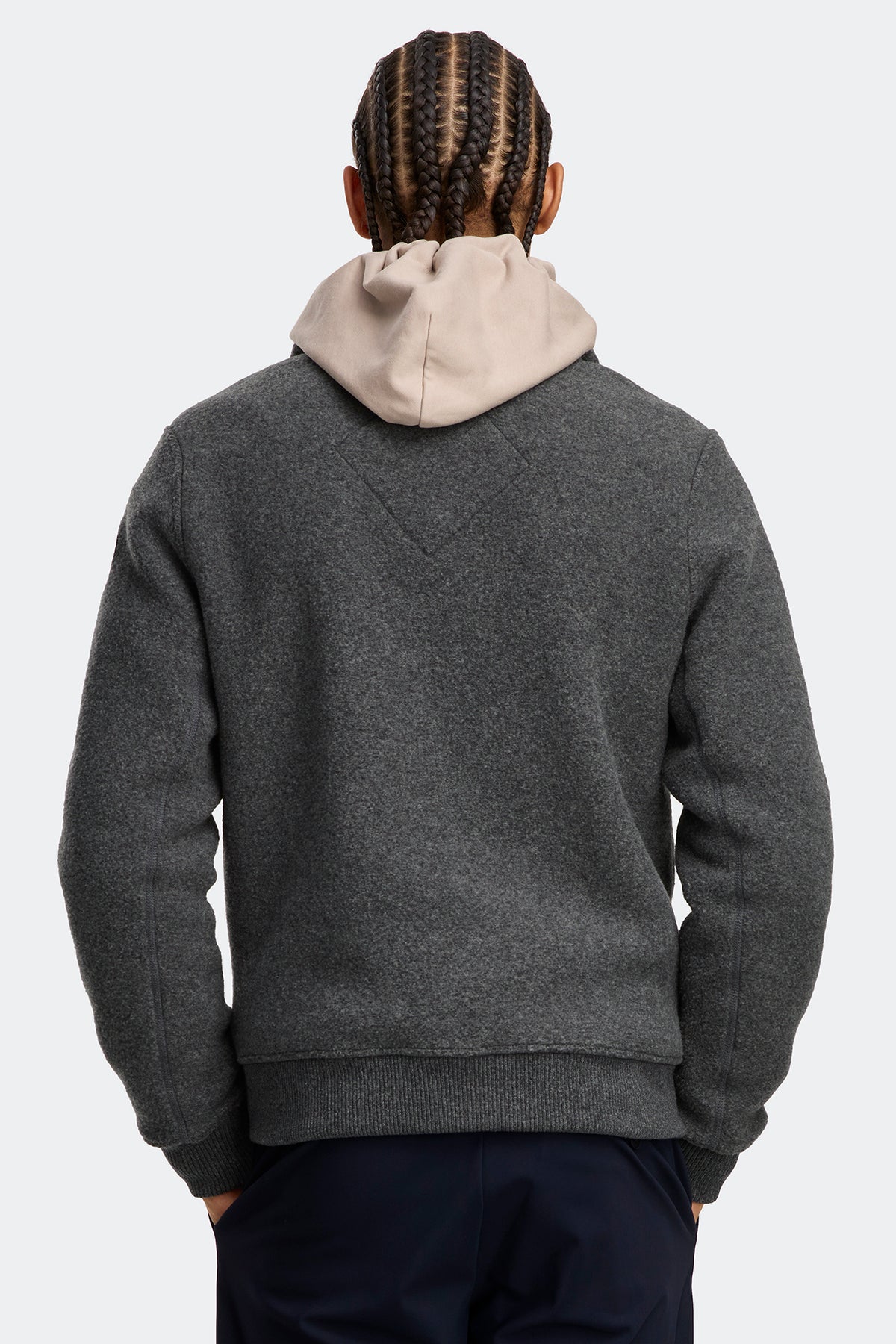 Lawson Fleece Jacket Black Disc - Quarry Grey 211 - on_back_01