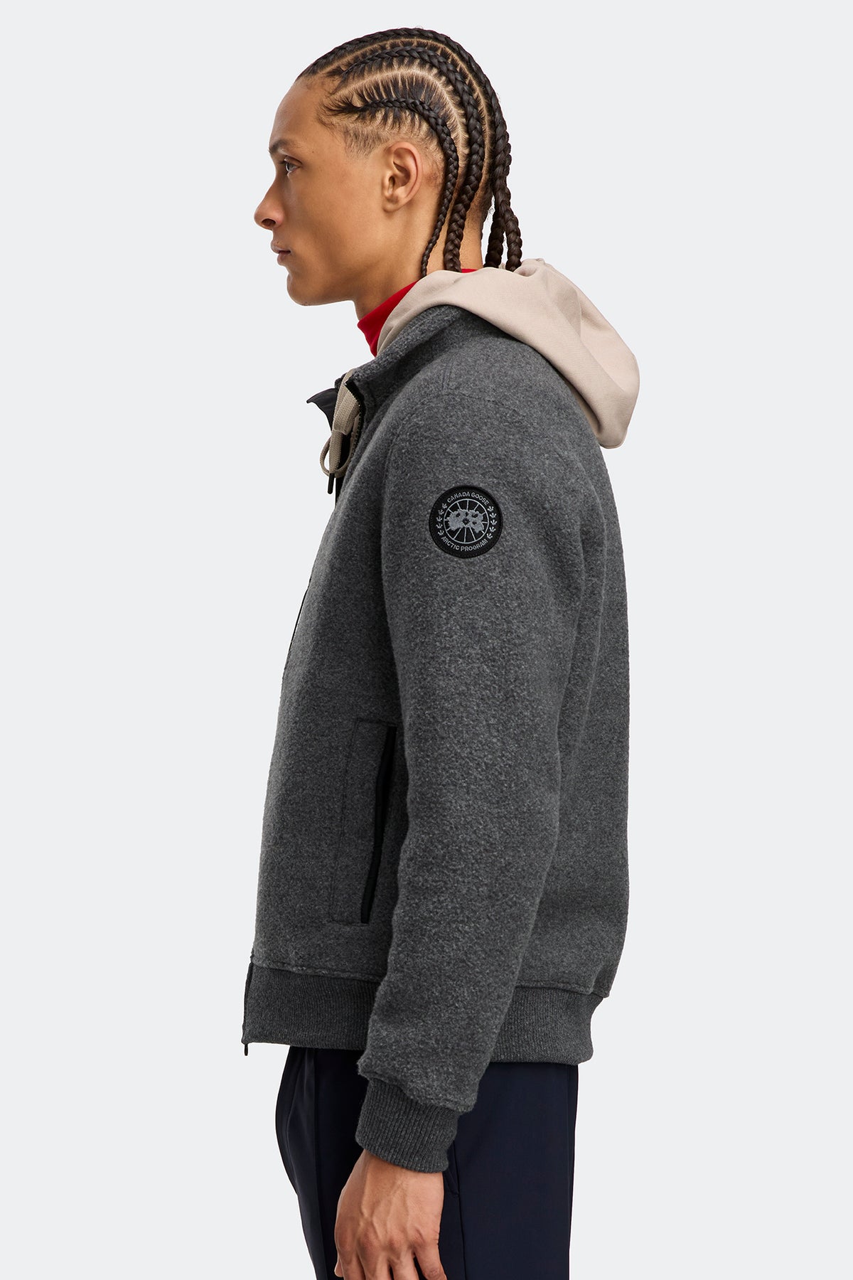 Lawson Fleece Jacket Black Disc - Quarry Grey 211 - on_side_01