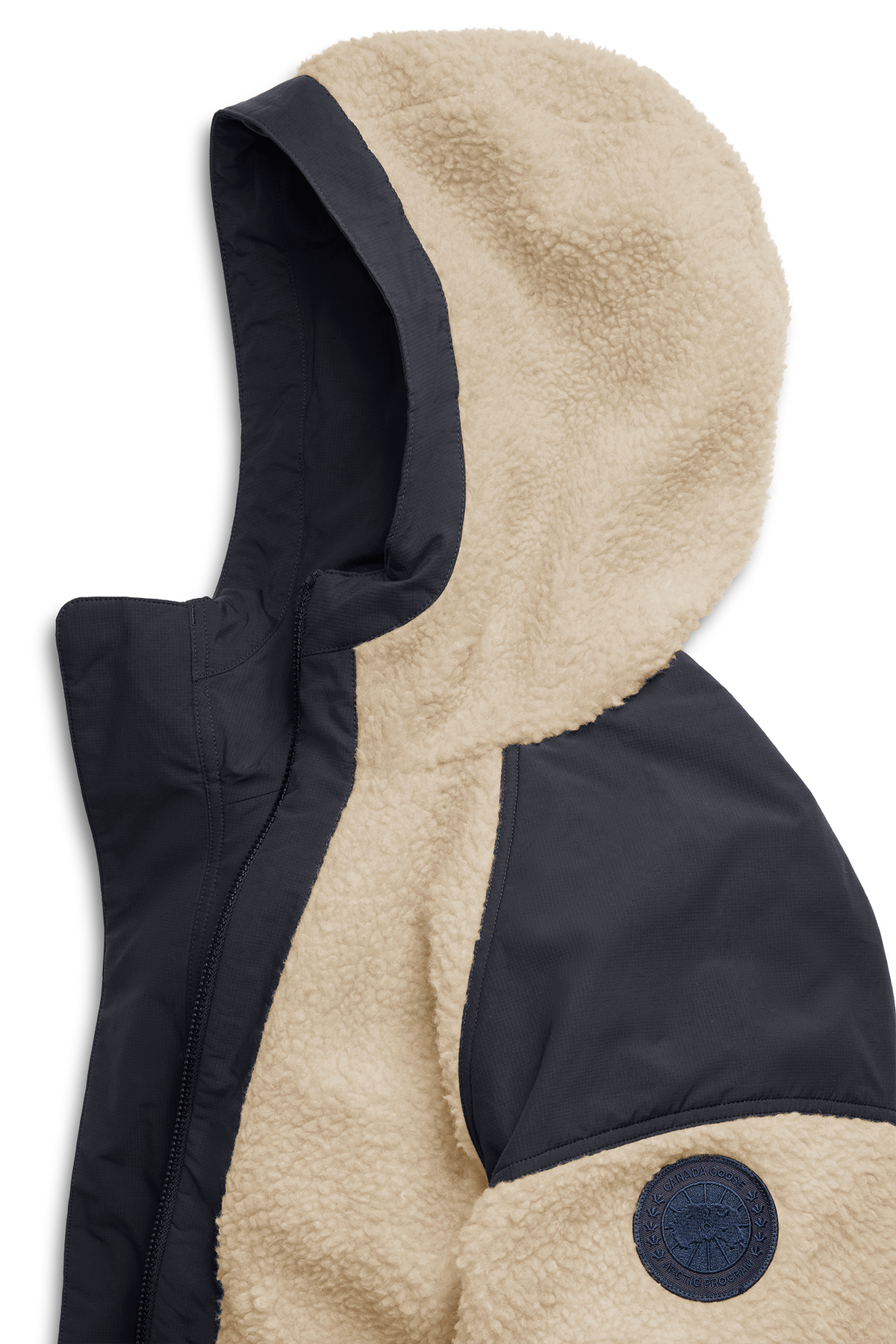 Alberni Reversible Fleece Bomber - Light Tan/Nocturne 9108 - off_detail_01