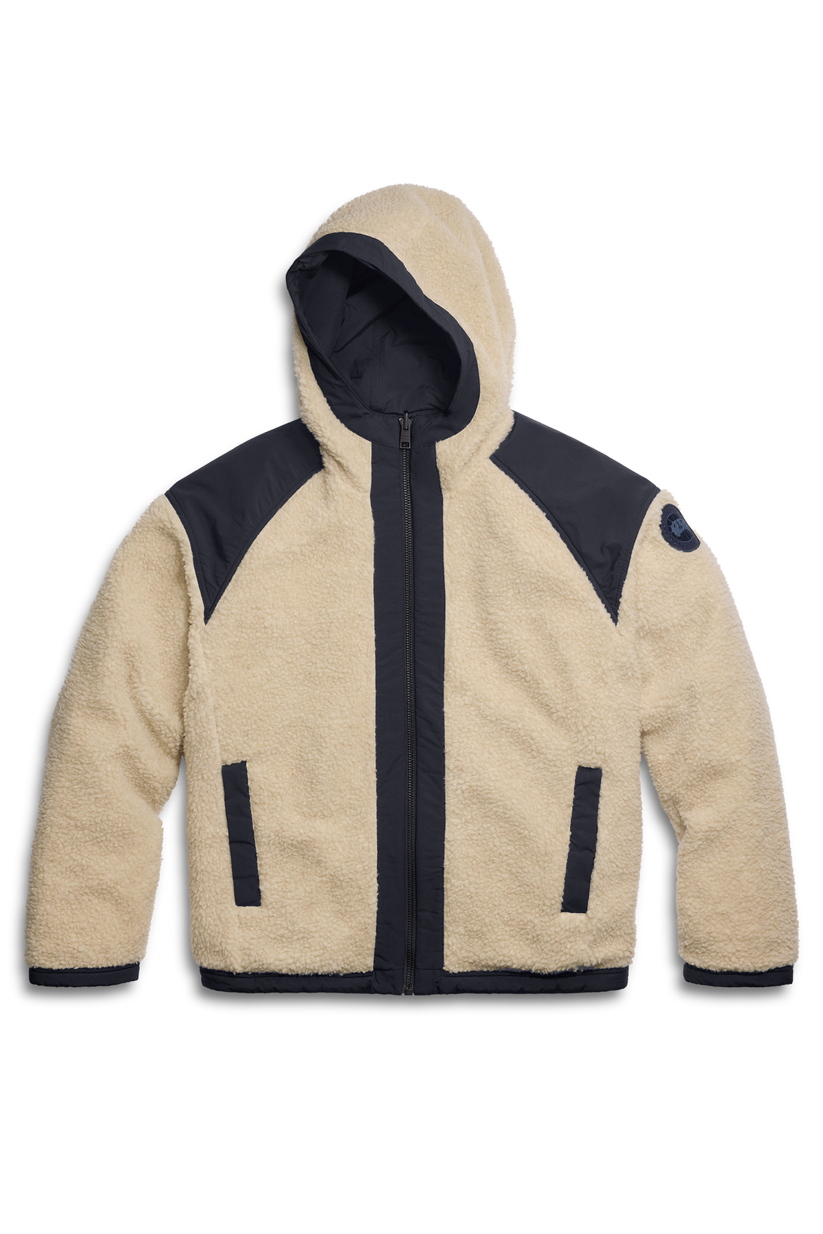 Alberni Reversible Fleece Bomber - Light Tan/Nocturne 9108 - off_flat_lay_01
