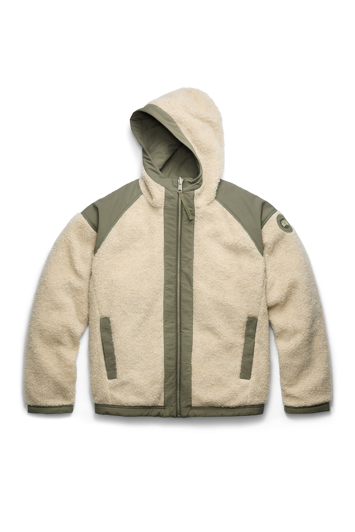 Alberni Reversible Fleece Bomber - Light Tan/Smokey Sage 9441 - off_flat_lay_01