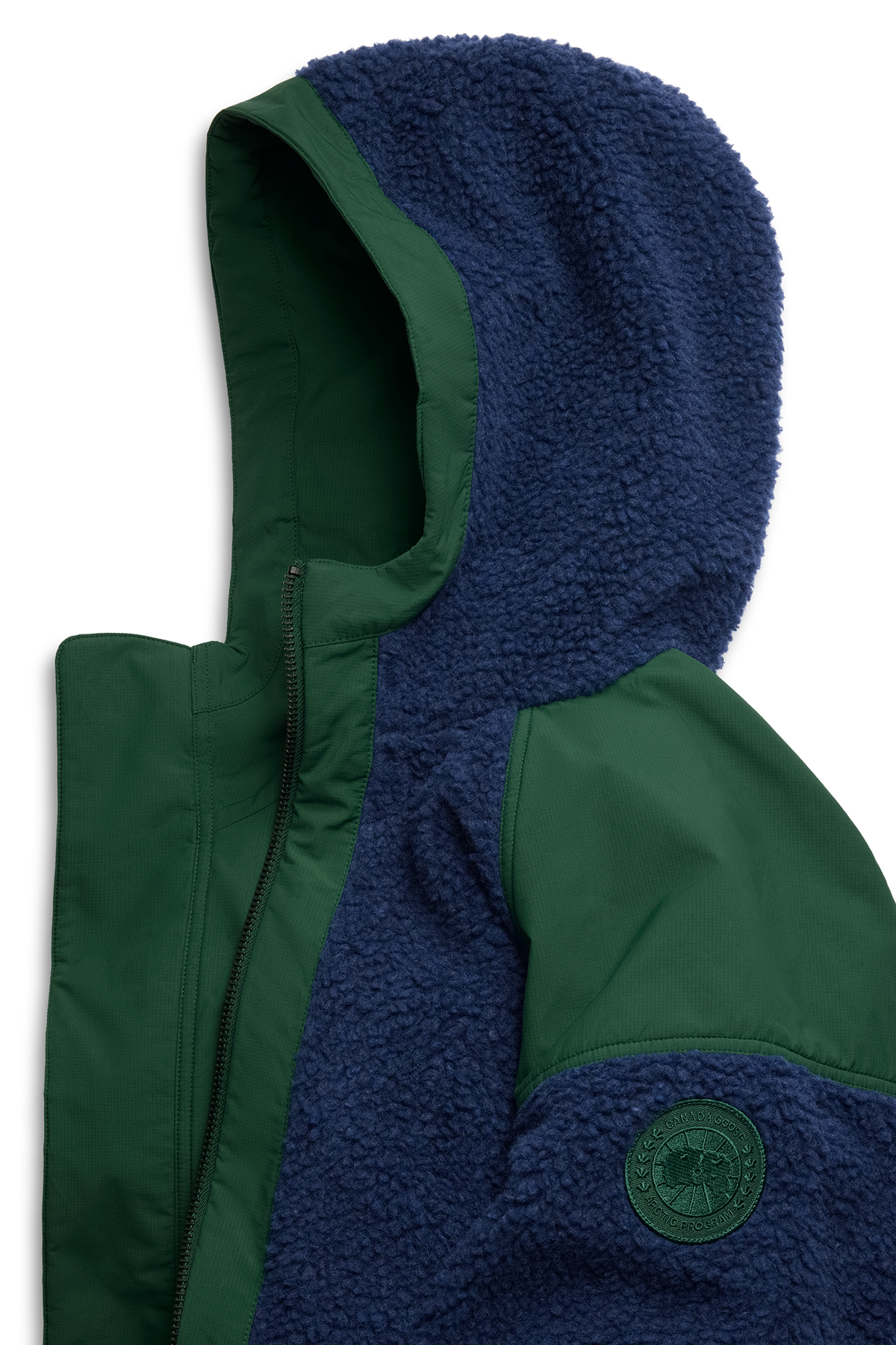 Alberni Reversible Fleece Bomber - Oxford Navy/ Glade Green 9492 - off_detail_01