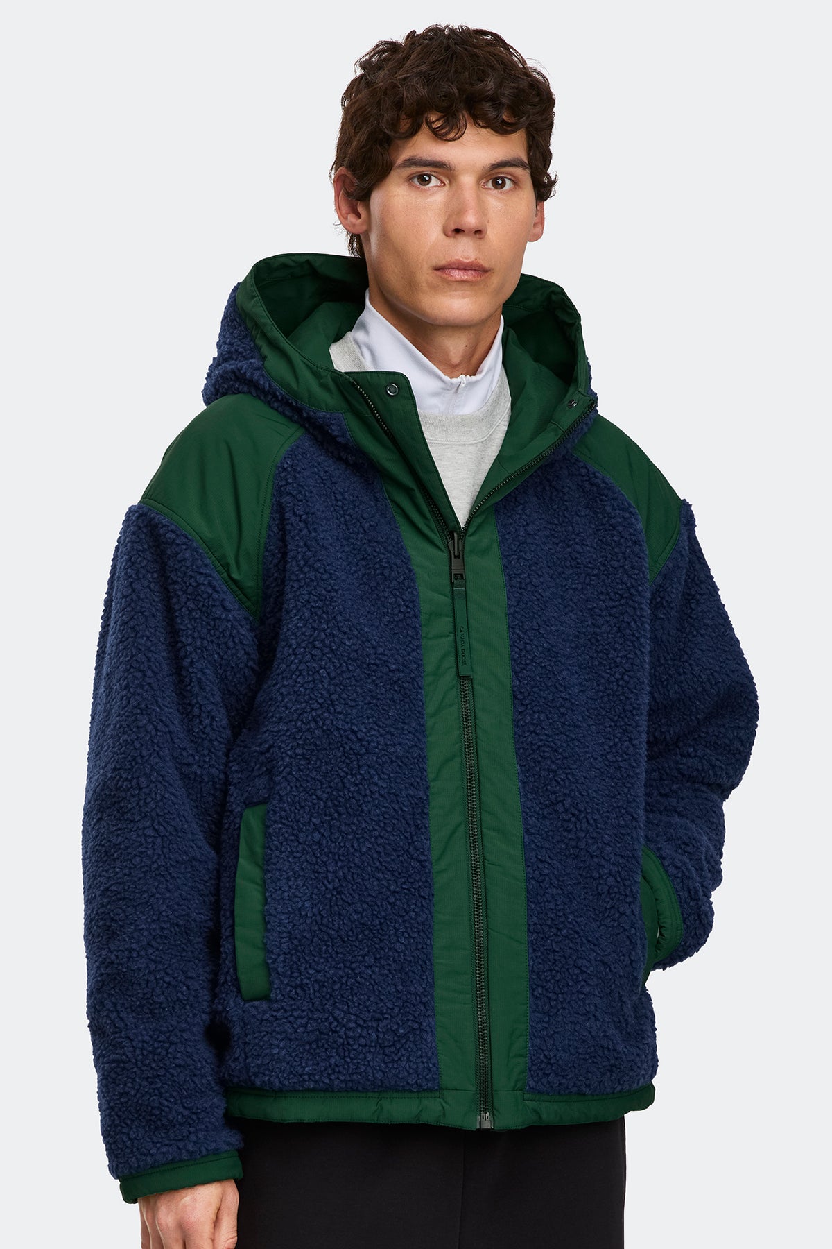 Alberni Reversible Fleece Bomber - Oxford Navy/ Glade Green 9492 - on_front_closed_01