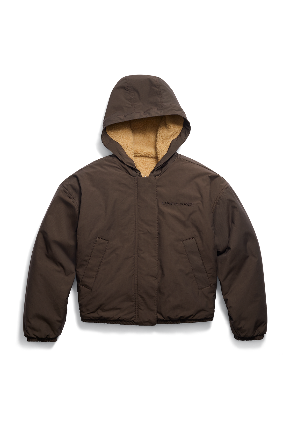 Alberni Reversible Fleece Bomber - Ecru Beige/Terra 9101 - off_detail_01