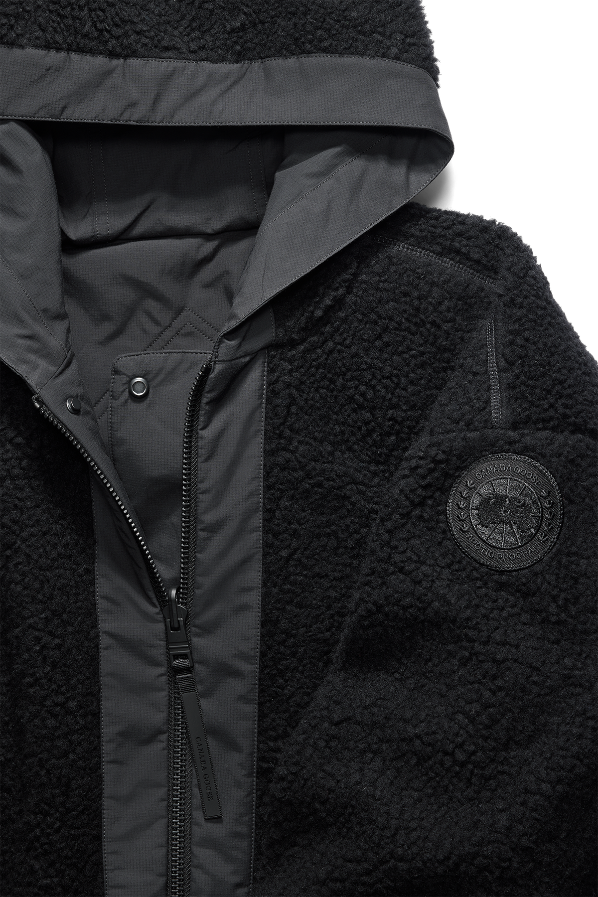 Alberni Reversible Fleece Bomber - Black/Black 9381 - off_detail_01