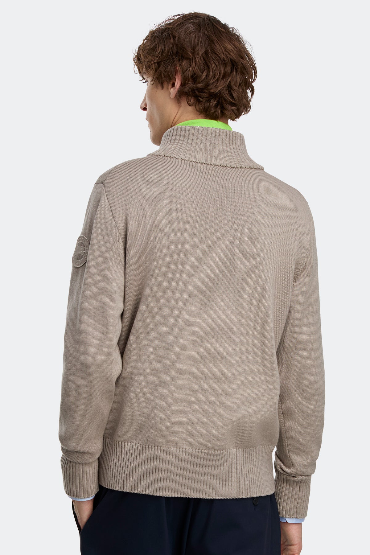 Rosseau Quarter Zip Sweater - Limestone 432 - on_back_01