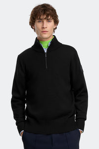 Rosseau Quarter Zip Sweater - Black 9061 - on_front_01