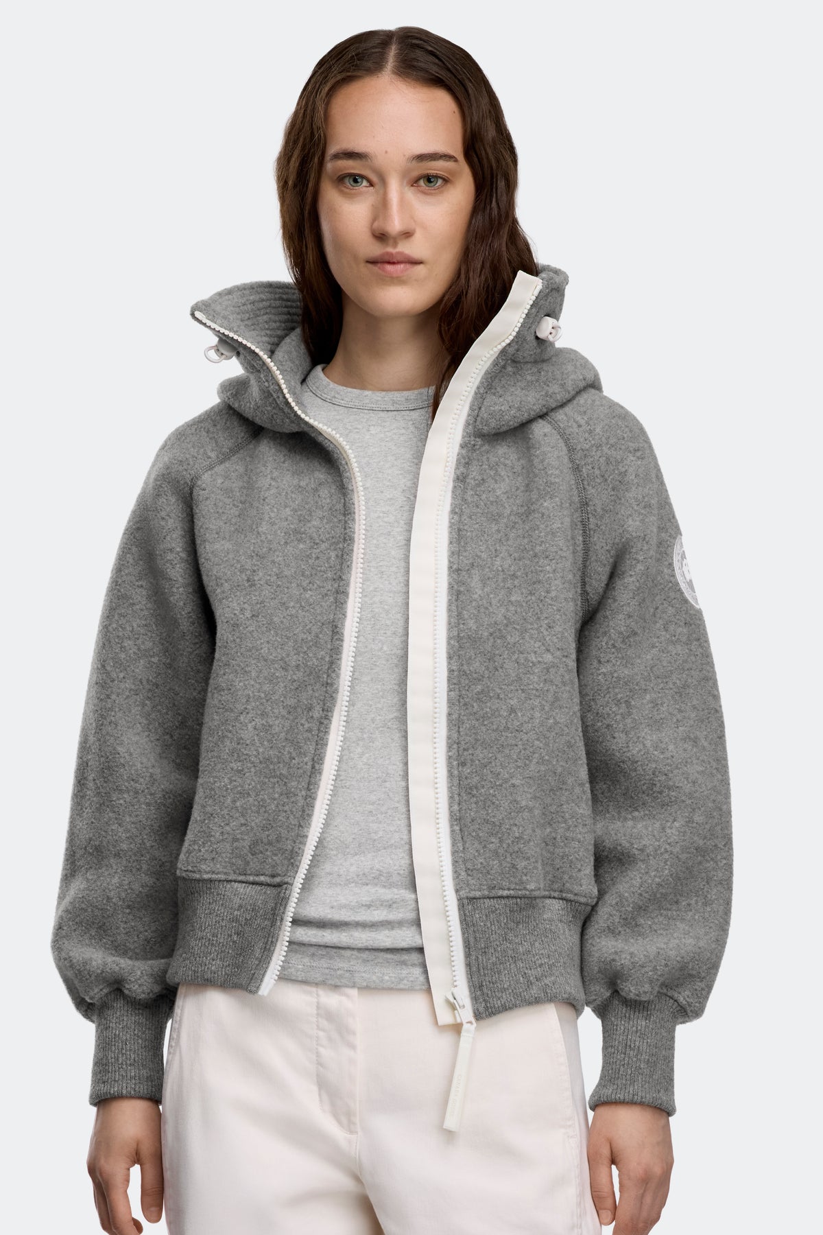 Chilliwack Fleece Bomber White Disc - Greige 9099 - on_front_01