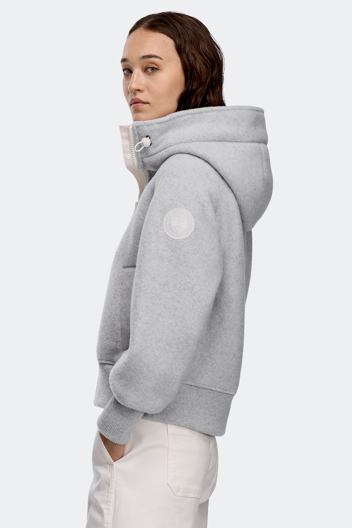 Chilliwack Fleece Bomber White Disc - Silverbirch Heather 9309 - on_side_01