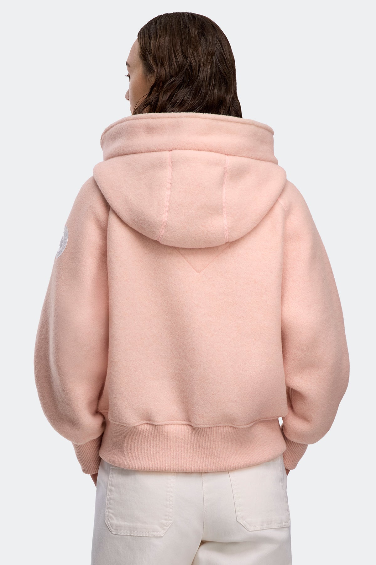 Chilliwack Fleece Bomber White Disc - Vintage Rose 9392 - on_back_01