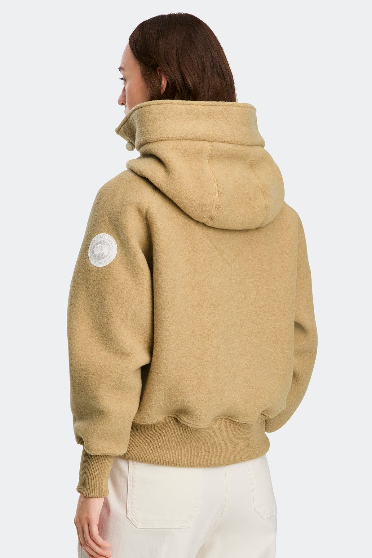 Chilliwack Fleece Bomber White Disc - Ecru Beige 9844 - on_back_01