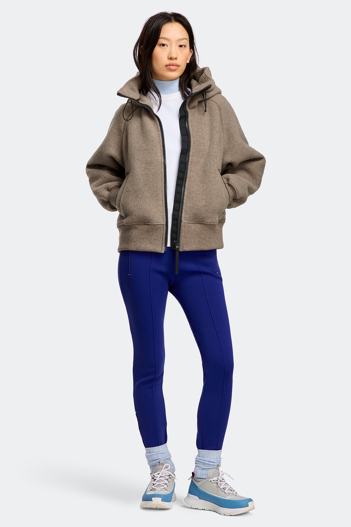 Chilliwack Fleece Bomber - Tan Heather 149 - on_full_body_01