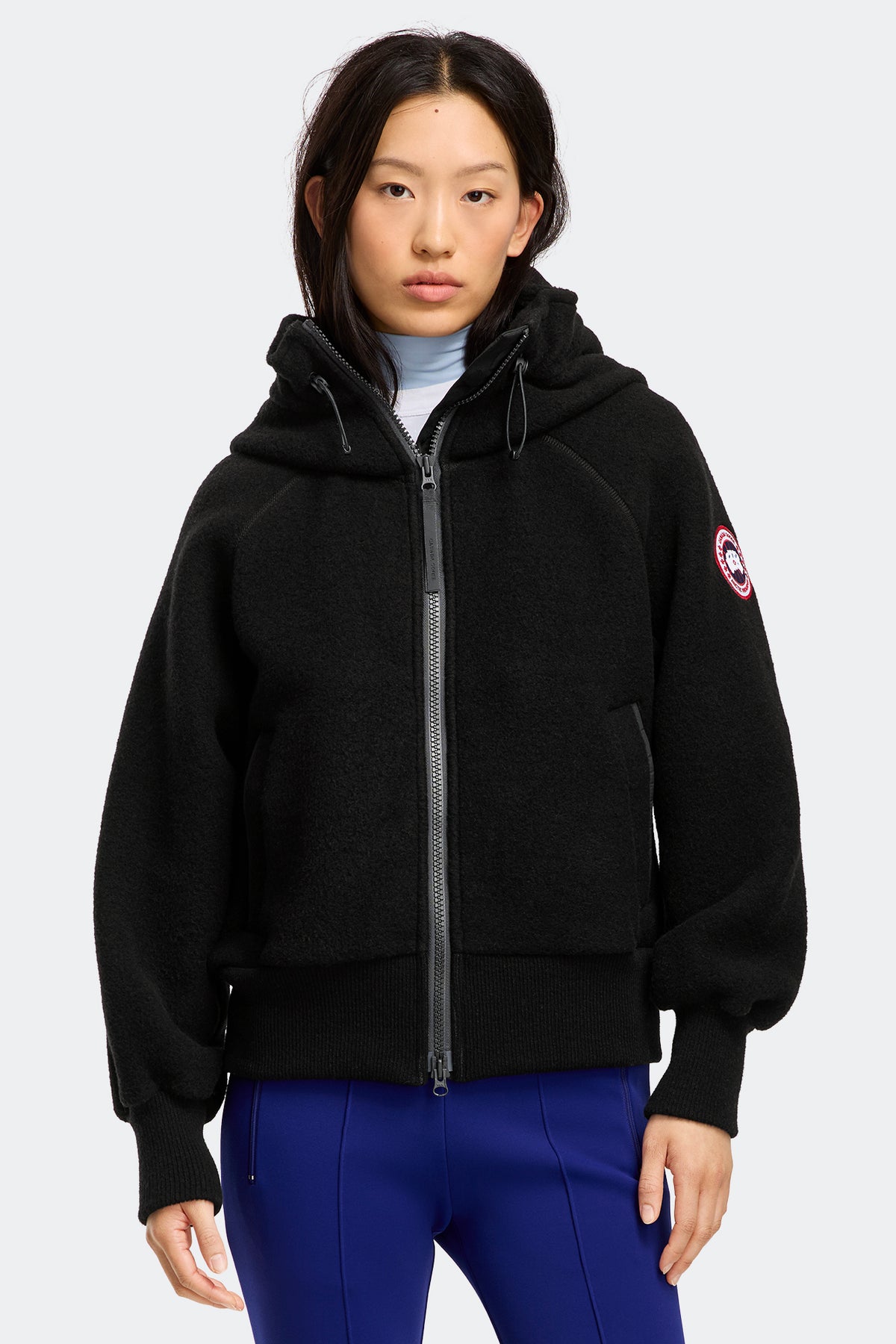 Chilliwack Fleece Bomber - Black 61 - on_front_closed_01