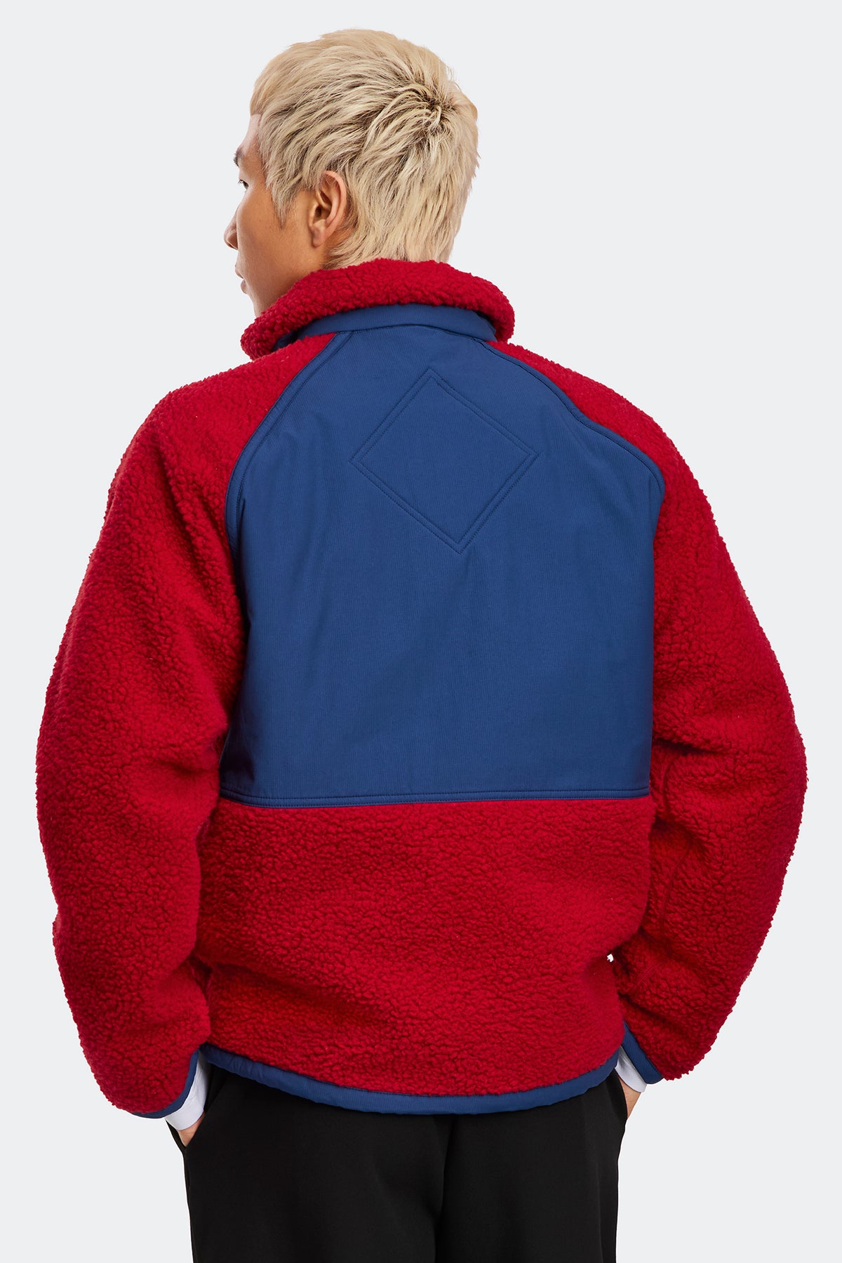Westport Fleece Jacket - Carmine Red/Oxford Navy 9114 - on_back_01