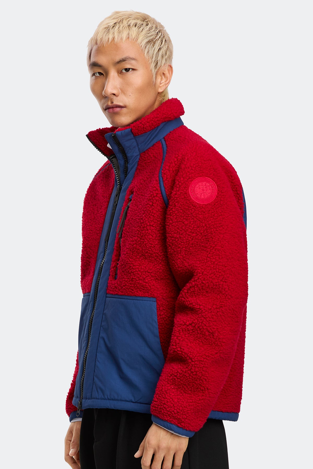 Westport Fleece Jacket - Carmine Red/Oxford Navy 9114 - on_side_01