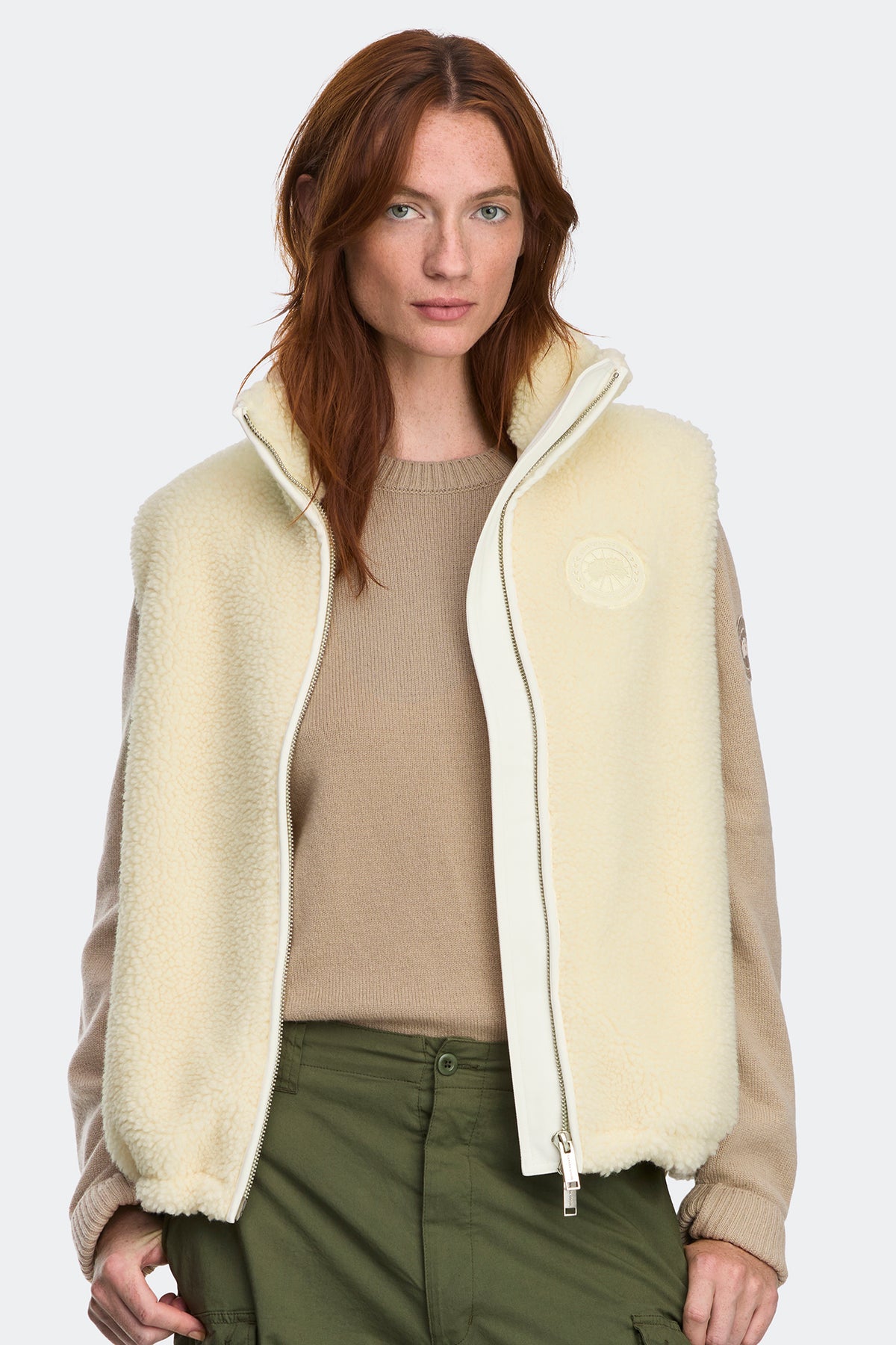 Soren Fleece Vest - Bone 9224 - on_front_01