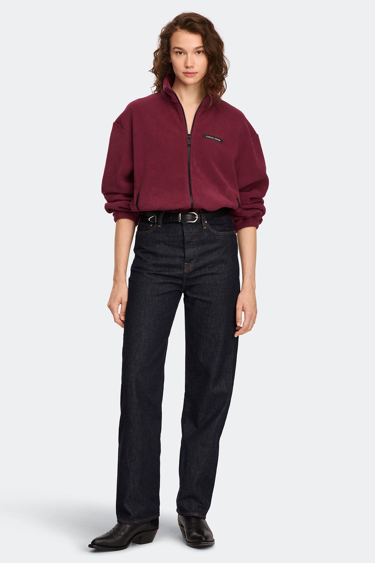 Tayen Fleece Jacket - Burnt Vermillion 9601 - on_full_body_01