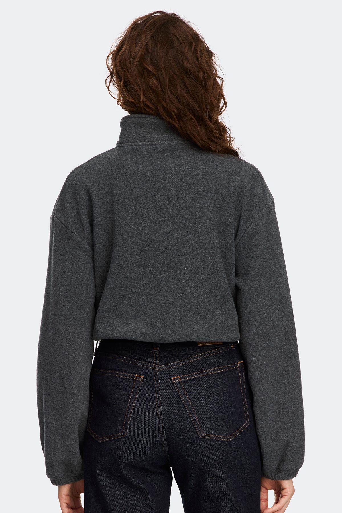 Tayen Fleece Jacket - Dark Quarry Grey 9625 - on_back_01