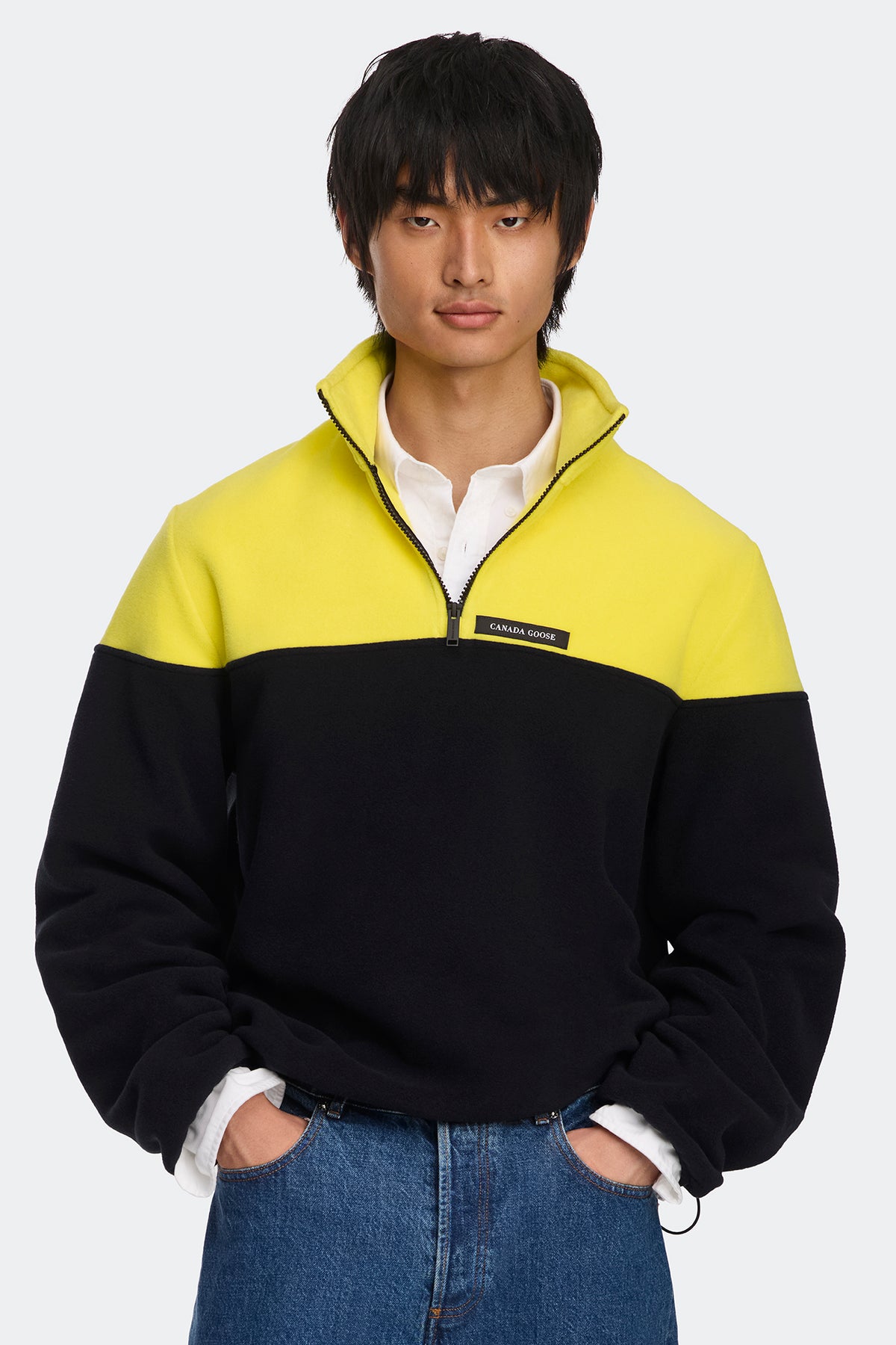 Loma Colour Block Fleece Half Zip - Solar Aria/Black 9655 - on_front_01