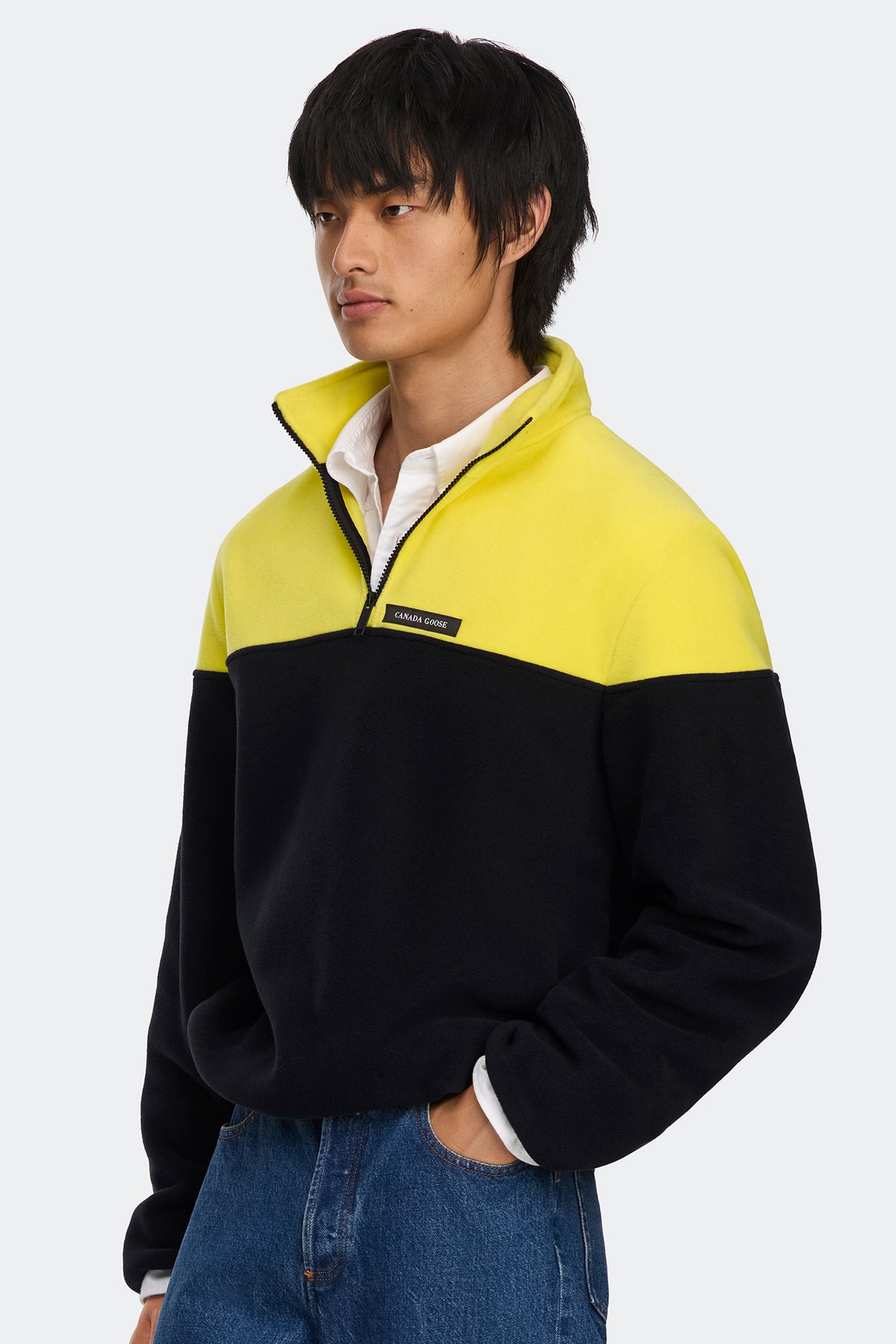 Loma Colour Block Fleece Half Zip - Solar Aria/Black 9655 - on_side_01