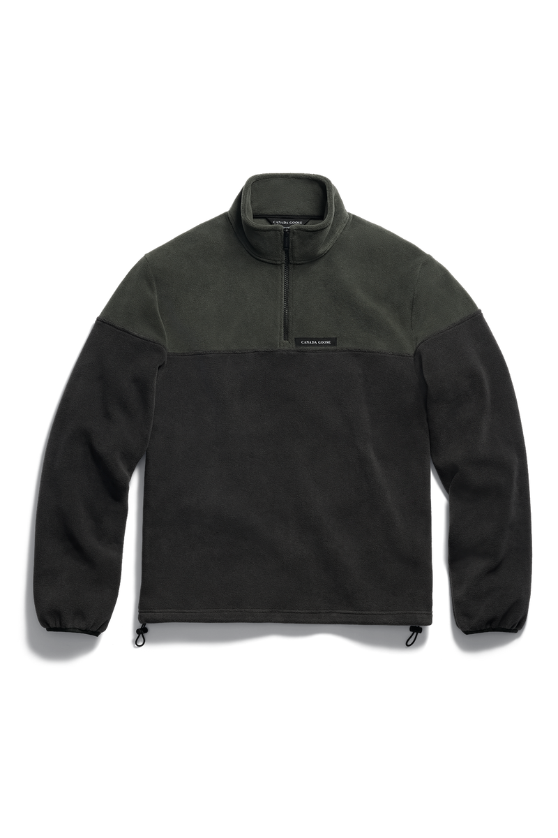 Loma Colour Block Fleece Half Zip - Moss Khaki/Nori Green 9656 - off_flat_lay_01