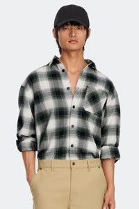 Albion Long Sleeve Shirt - Dorset Plaid Grey Green 9618 - on_front_01