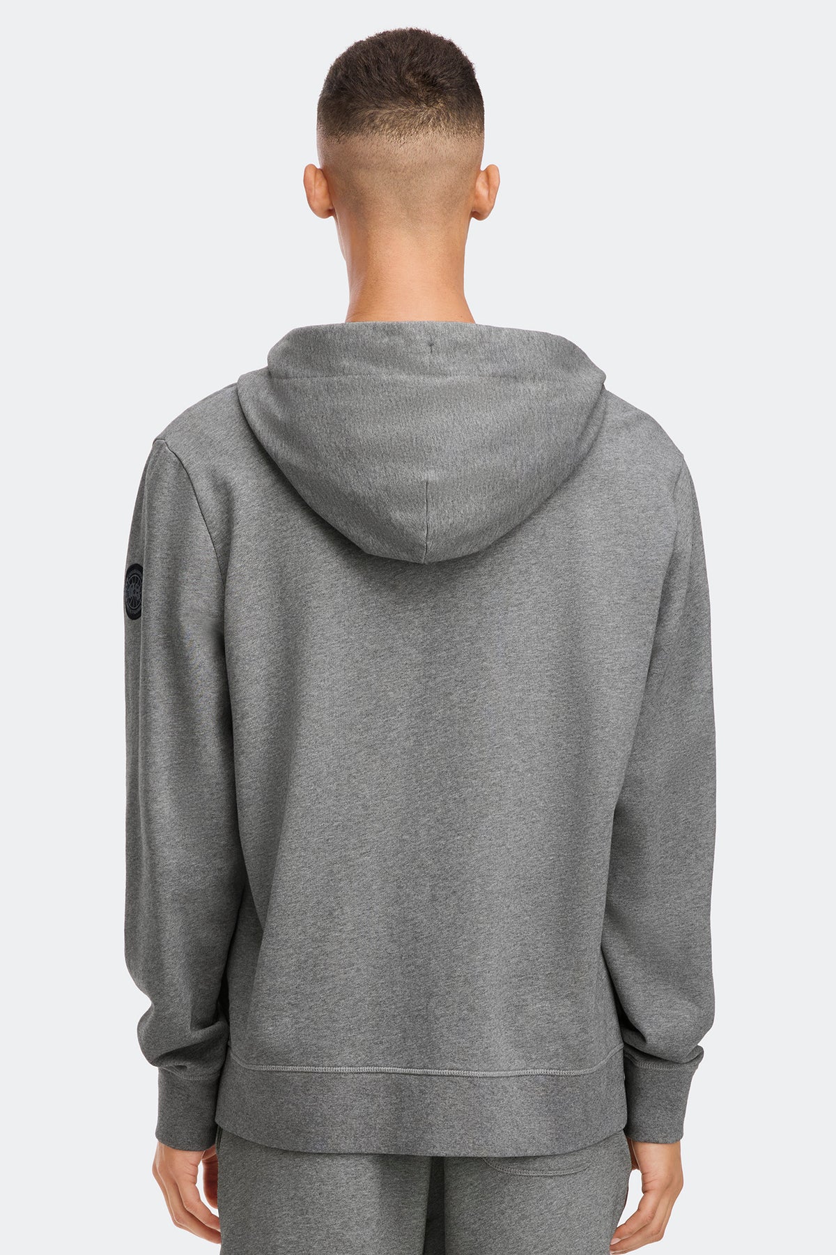 Huron Full Zip Hoodie Black Disc - Stone Heather 717 - on_back_01