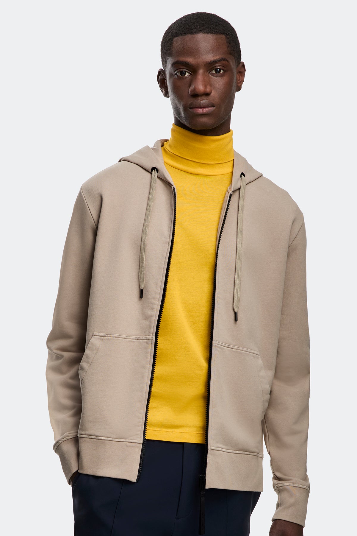 Huron Full Zip Hoodie - Limestone 9432 - on_front_01