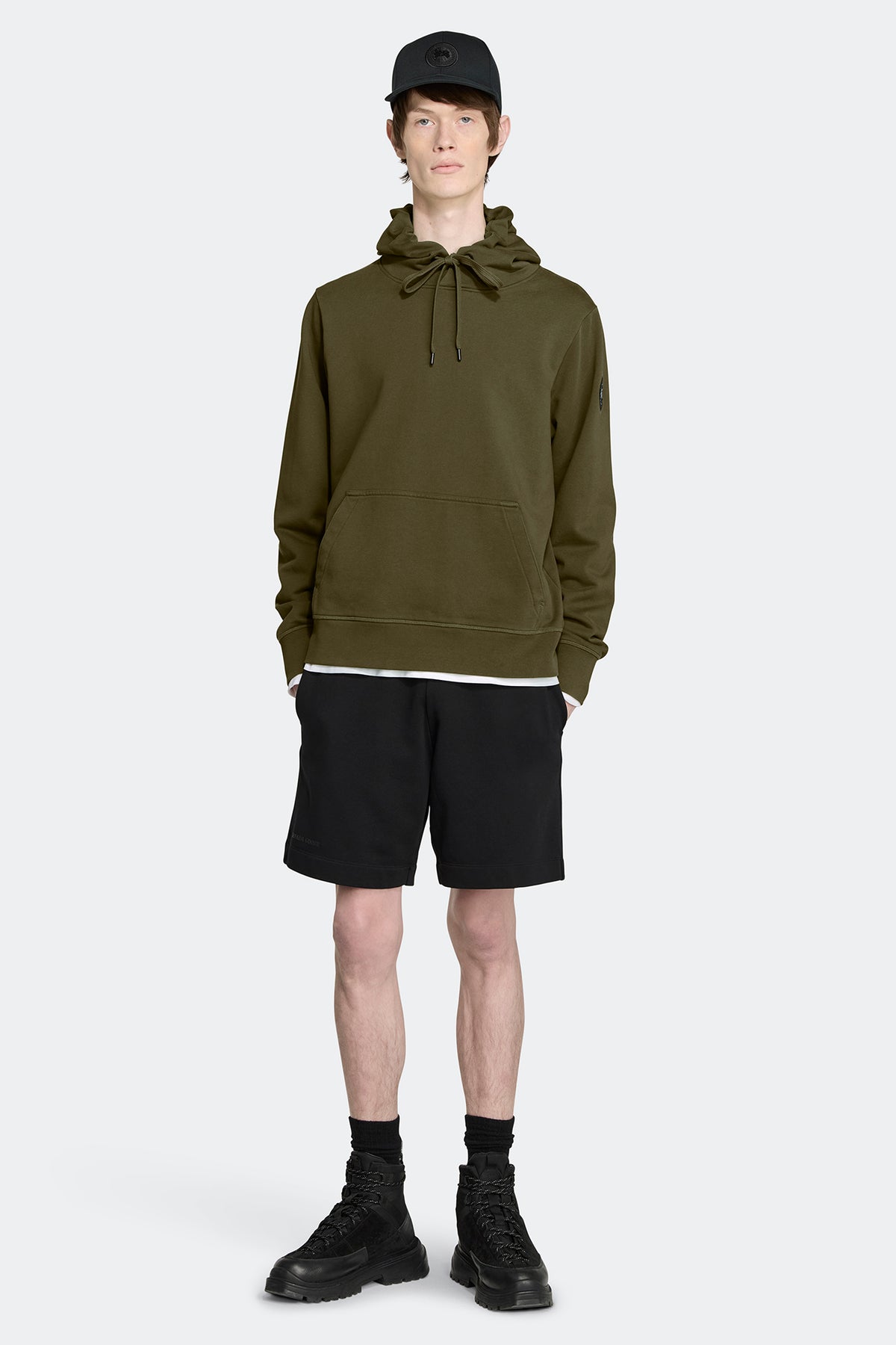 Huron Hoodie Black Disc - Military Green 49 - on_full_body_01