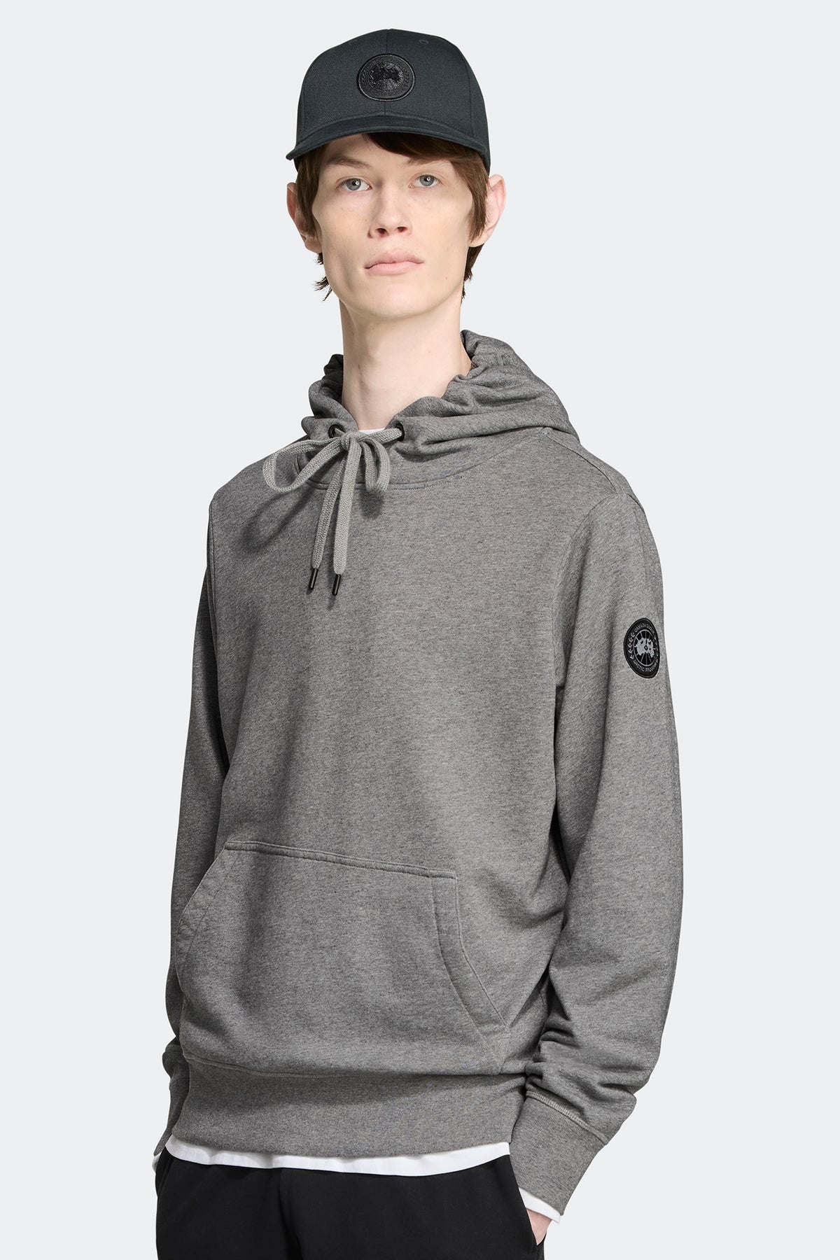 Huron Hoodie Black Disc - Stone Heather 717 - on_side_01