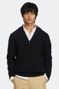 Mckinney Knit Quarter Zip - Black 9061 - on_front_01