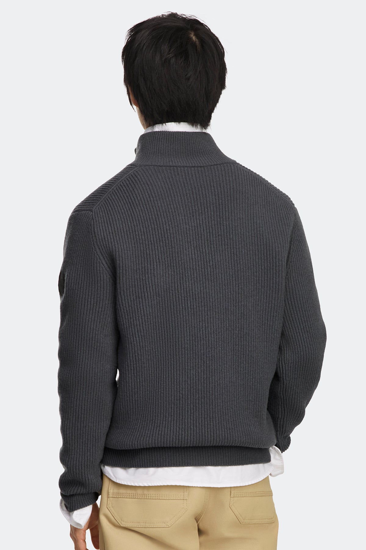 Mckinney Knit Quarter Zip - Anchor Grey 9837 - on_back_01