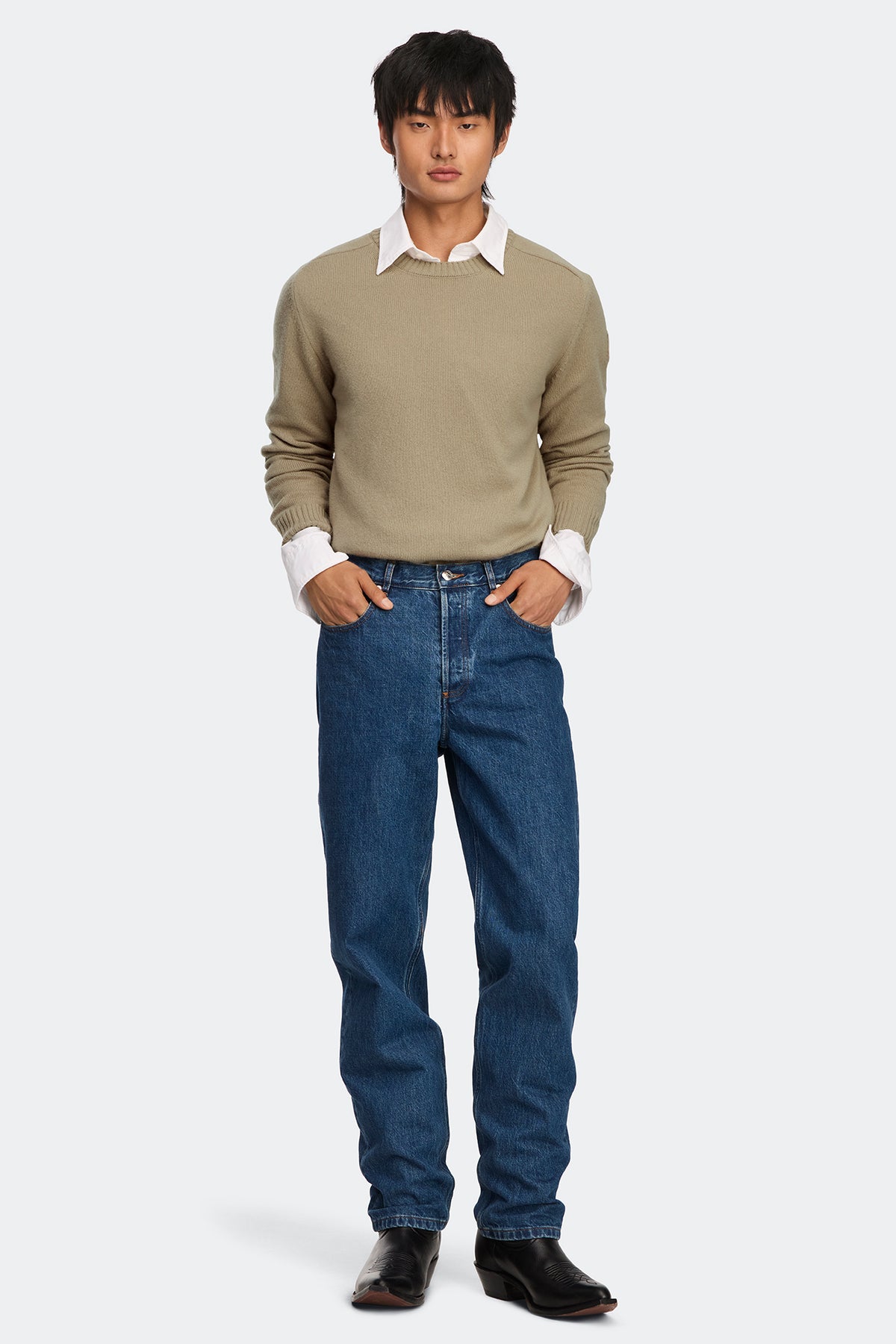 Matawin Knit Crew - Military Tan 9113 - on_full_body_01