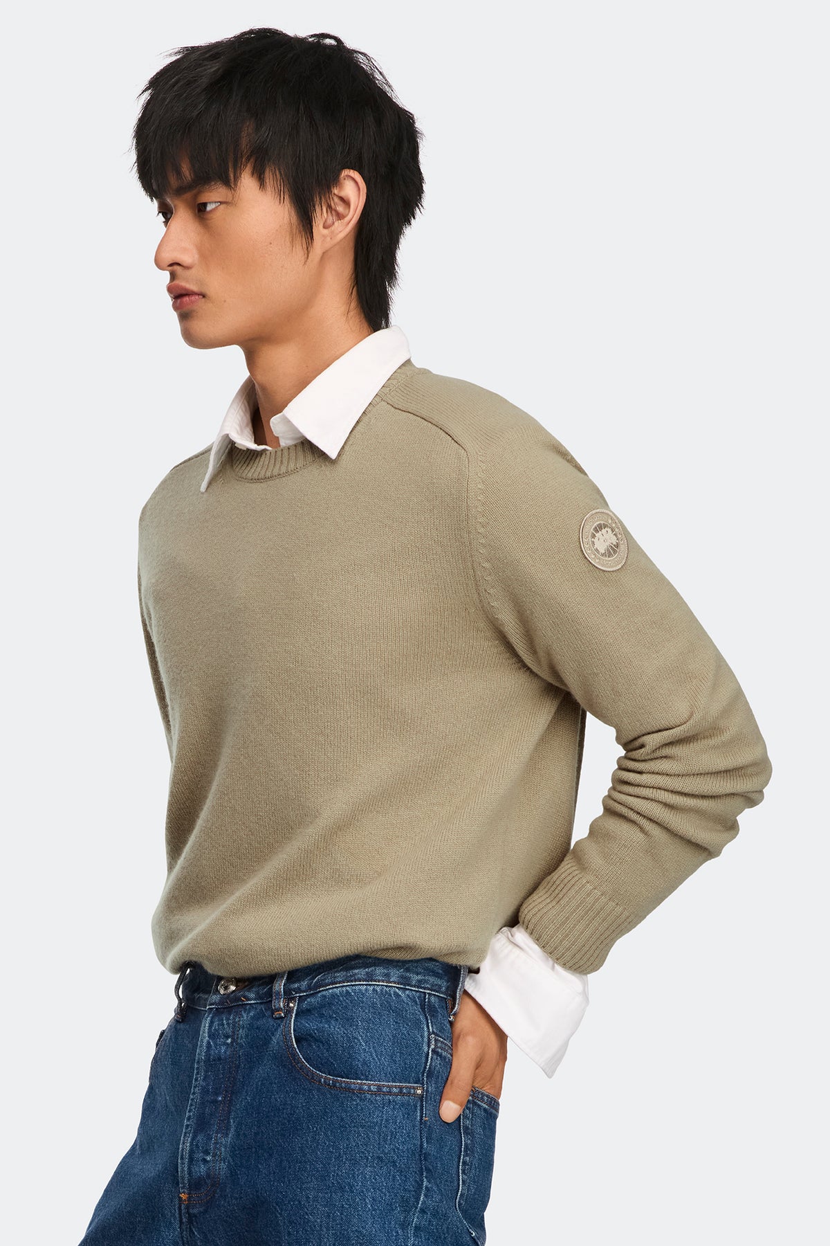 Matawin Knit Crew - Military Tan 9113 - on_side_01