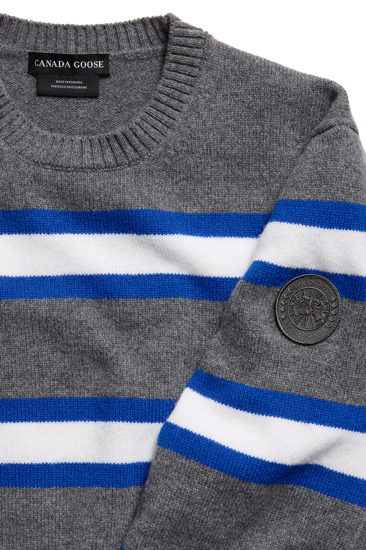 Matawin Stripe Knit Crew - Stone/Marine Cobalt 9683 - off_detail_01