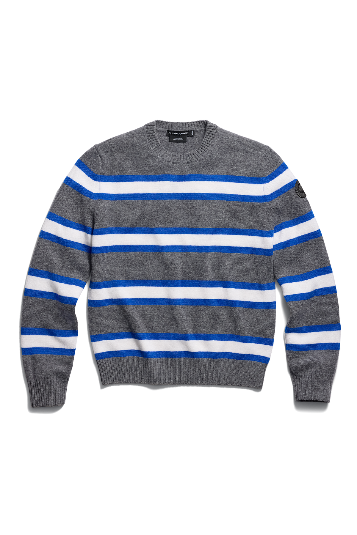 Matawin Stripe Knit Crew - Stone/Marine Cobalt 9683 - off_flat_lay_01