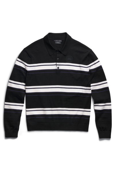 Petitot Striped Knit Long Sleeve Polo